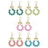 Imitation Jade Glass Beaded Ring Dangle Earrings EJEW-JE05567-1