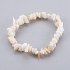 White Shell Chip Beads Stretch Bracelets BJEW-JB03982-01-1