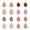 Cheriswelry 48Pcs 8 Colors  Faceted Resin Rhinestone Pendants RESI-CW0001-18-10