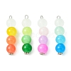 4Pcs 4 Colors Glass Beaded Pendants PALLOY-JF02813-1