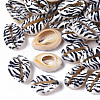 Printed Natural Cowrie Shell Beads SSHEL-R047-01-B01-1