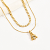 Elegant 304 Stainless Steel Tower Pendant Double Layer Necklaces CV2923-1