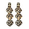 Leopard Print Alloy Dangle Stud Earrings EJEW-K304-01B-G-5