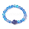 8mm Round Dyed Synthetic Moonstone Beaded Stretch Bracelets BJEW-JB10308-02-1