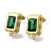 304 Stainless Steel Cubic Zirconia Stud Earring Findings STAS-B087-07B-G-1