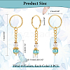   2 Sets Baptism Beaded Glass Pearl Angel Keychain KEYC-PH0001-74-2