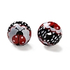 Printed Wood Round Beads WOOD-C012-01A-1