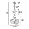 Alloy Pave Cubic Zirconia Dice Curved Barbell Dangle Belly Rings FS-WG3E776-02-1-3