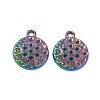 Ion Plating(IP) 304 Stainless Steel Pendants Rhinestone Settings STAS-B032-27MC-2