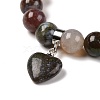 Natural Indian Agate Beads Charm Bracelets BJEW-K164-B10-4