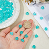 100Pcs Transparent Spray Painted Glass Beads GLAA-DC0001-61A-3