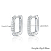 Anti-Tarnish Oval Rhodium Plated 925 Sterling Silver with Rhinestone Hoop Earrings IL6021-2-2