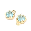 Brass Micro Pave Cubic Zirconia Charms KK-L208-10G-06-3