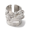 Alloy Rhinestone Bowknot Wide Open Cuff Rings for Women RJEW-S412-07P-3