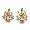 Brass Clear Cubic Zirconia Constellation Charms KK-B031-05G-2