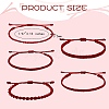 5Pcs 5 Style Nylon Thread Woven Braided Bracelets Set BJEW-SW00054-7