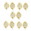 Brass Micro Pave Cubic Zirconia Stud Earring Findings KK-H440-03G-3