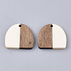 Resin & Walnut Wood Semi Circle Pendants RESI-T035-07E-2