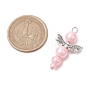 Pearlized Glass Pearl Bead Pendants PALLOY-JF03204-03-2