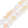 Transparent Electroplate Glass Beads Strands GLAA-F122-05F-2