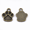 Dog Paw Prints Tibetan Style Alloy Charms Enamel Settings X-TIBEP-R338-30AB-NR-1