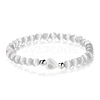 Synthetic Selenite Heart & Round Beaded Stretch Bracelet PG1850-9-1