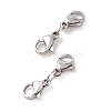 Non-Tarnish 304 Stainless Steel Double Lobster Claw Clasps STAS-E163-57P-B-3