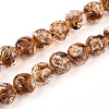Handmade Gold Foil Glass Beads Strands FOIL-N029-04D-1