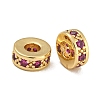 Rack Plating Brass Micro Pave Cubic Zirconia  Beads KK-U030-31G-06-1