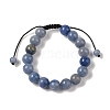 10mm Round Natural Blue Aventurine Braided Bead Bracelets BJEW-C067-01C-16-2
