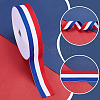 50 Yards Tricolor Polyester Striped Grosgrain Ribbon OCOR-WH0112-004A-3