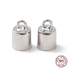 Anti-Tarnish Rhodium Plated 925 Sterling Silver Cord Ends STER-P055-02E-P-1