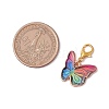 12Pcs 12 Colors Butterfly Alloy Enamel Pendant Decorations HJEW-JM02852-3