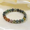 Natural Indian Agate Bead Stretch Bracelets X-BJEW-K212-B-010-3