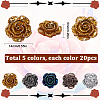 SUNNYCLUE 100Pcs 5 Colors Electroplated Resin Cabochons CRES-SC0002-61-2