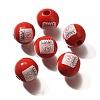 Valentine's Day Element Printed Wood Beads WOOD-R002-01-08-1