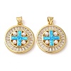 Rack Plating Brass Micro Pave Cubic Zirconia Pendants KK-P268-08A-G-2