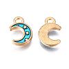 Light Gold Plated Alloy Enamel Pendants ENAM-R136-19E-3