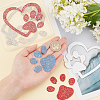 Fingerinspire Heart & Pawprint Glitter Hotfix Rhinestone DIY-FG0002-29-3