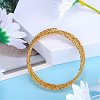 Brass Twisted Flower Beaded Cuff Bangle JB762A-4