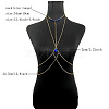 Alloy & Iron Tassel Sexy Body Chains with Blue Acrylic Teardrop Beads for Women WG92352-01-4