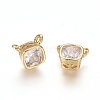 Brass Cubic Zirconia Charms X-ZIRC-D118-07G-1