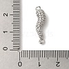 Rack Plating Brass Micro Pave Clear Cubic Zirconia Horn of Plenty/Italian Horn Cornicello Connector Charms KK-A229-04P-3