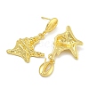 Rack Plating Shell Shape & Starfish Brass Stud Earrings EJEW-I313-16G-2