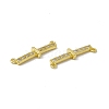 Rack Plating Brass Micro Pave Clear Cubic Zirconia Connector Charms KK-C007-37G-I-3