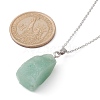 Natural Green Aventurine Nugget Pendant Necklaces NJEW-JN04507-03-3