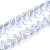 Baking Paint Electroplate Transparent Glass Beads Strands EGLA-N017-06-B04-1