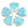 Electroplate Synthetic Turquoise Pendants G-S344-14D-1