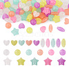 200Pcs 4 Style Luminous Acrylic Beads TACR-FS0001-02-14