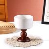 Column Porcelain Candle Holder with Wood Base PW-WGFF535-01-1